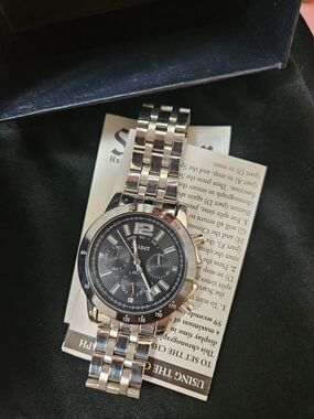 Stauer Jet-Setter Men’s Chronograph Bracelet Watch NEVER WORN . NEEDS BATTERY.